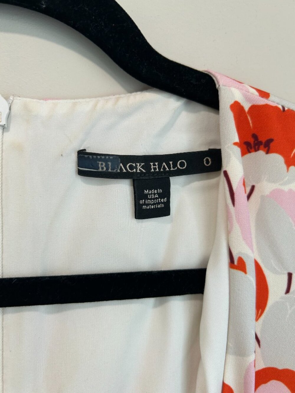Black Halo Avilla Sheath Dress Size 0 Floral Tulip Print Wedding Guest Career - Picture 4 of 12